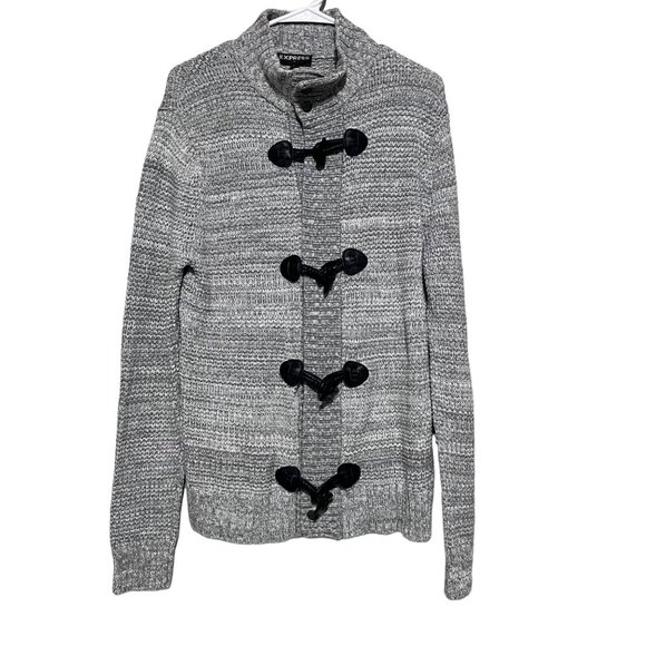 Express‎ Womens Gray Button up Sweater Size M - Picture 1 of 3